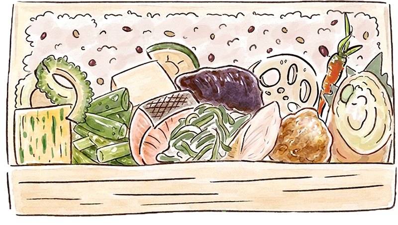 季節のお弁当のイラスト